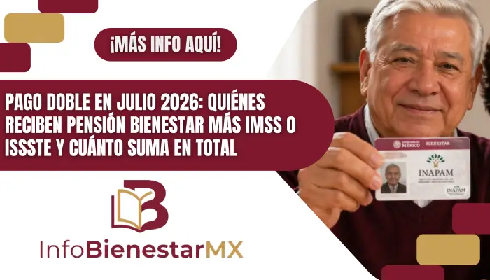 Pago doble en julio 2026: quiénes reciben Pensión Bienestar más IMSS o ISSSTE y cuánto suma en total
